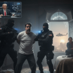 美軍發動大規模空襲 總統馬杜洛夫婦遭捕。（圖／nano banana，AI生成示意圖）