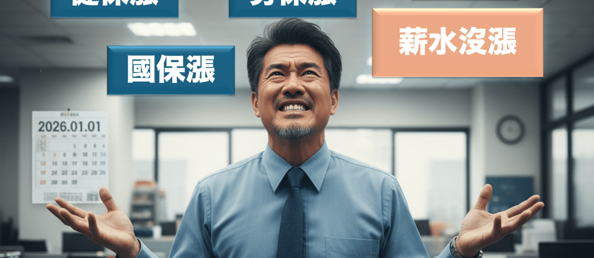 「三漲齊發」正式上路：勞、健、國保費用全面調升！（圖／nano banana)