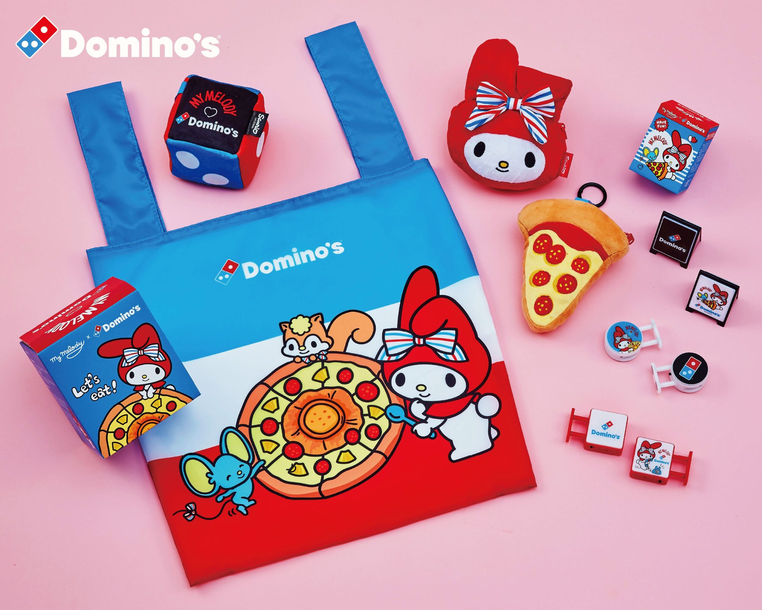 達美樂充滿驚喜巧思的「美樂蒂翻轉魔法包」，從造型掛飾翻轉成實用零錢包或購物袋，一翻就驚喜！購買指定套餐就能驚喜解鎖兼具可愛與實用性，粉絲快手刀收藏！