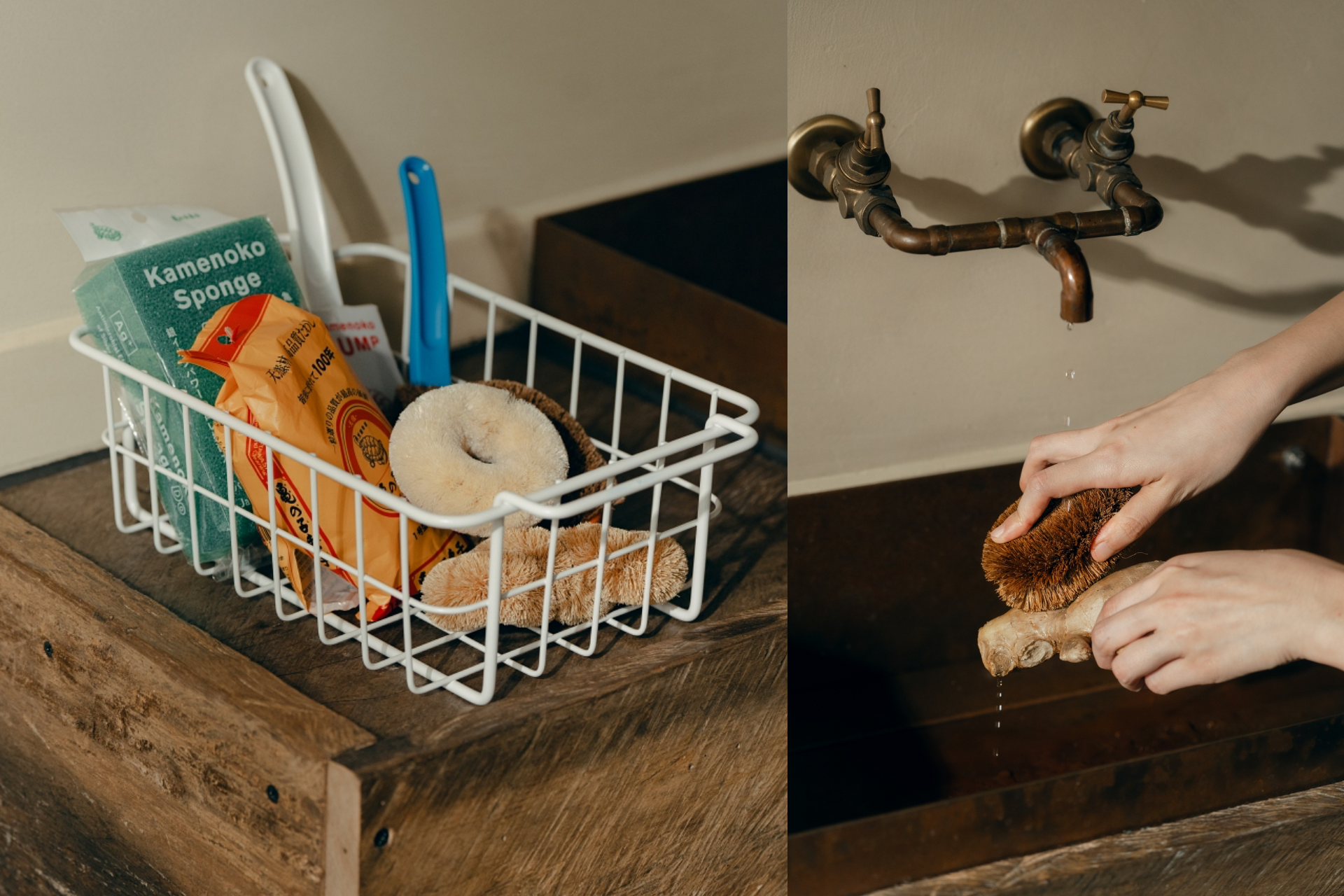 HOLA引進創立逾百年的「龜之子束子」,是日本家庭主婦與澡堂老闆信賴的清潔神器。(圖/HOLA提供)