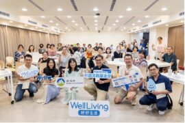 綠影創作獎起跑，邀請永續職人於環境部舉辦永續講座。(一排左起REnato lab創辦人王家祥、台南企業文化藝術基金會執行長林芳如、環境部環境保護司司長徐淑芷、彩晶文教基金會執行長吳翰青、樂檸漢堡創辦人陳永中、樂夢人生執行長邱雅達)