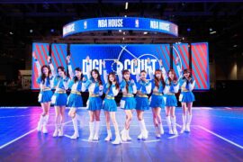 澳門NBA季前賽表演的10位緯來原創《宇宙啦啦隊》成員。（圖／緯來電視網提供）