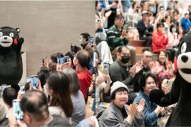 熊本熊驚喜現身台北展覽現場；推薦大家，把握各地直飛航班，春季到熊本賞櫻 ©2010 kumamoto pref.kumamon