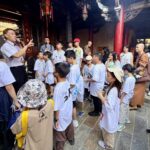 楠西萬佛寺3R兒童領袖營在朝天宮舉辦終極大挑戰。圖/楠西萬佛寺