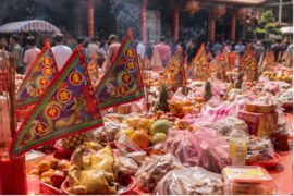 中元普渡即將到來，許多公司行號已開始籌備拜拜供品。圖/GPT生成