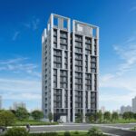 力璞大于建築外觀3D模擬圖，透過主要垂直線條搭配層次分明窗框設計，保留大面積的採光，呈現現代大器住宅的地標。（圖／力璞機構提供）